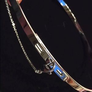 Silver Thin Safety Chain Choker Necklace